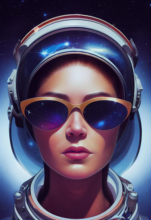 A Gorgeous Serene Ultradetailed Portrait Of Female Austronaut Wearing 