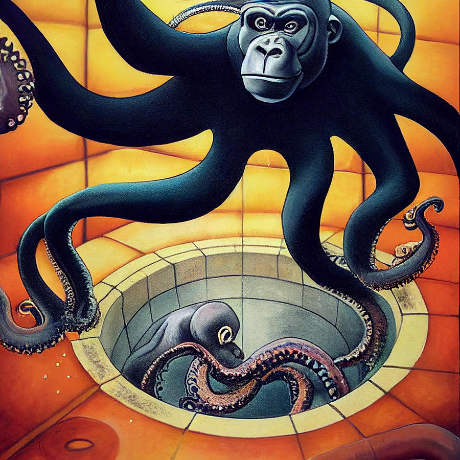 a gorilla throwing an octopus in a sewer a0a1a96b ea9c 4fa2 9afb