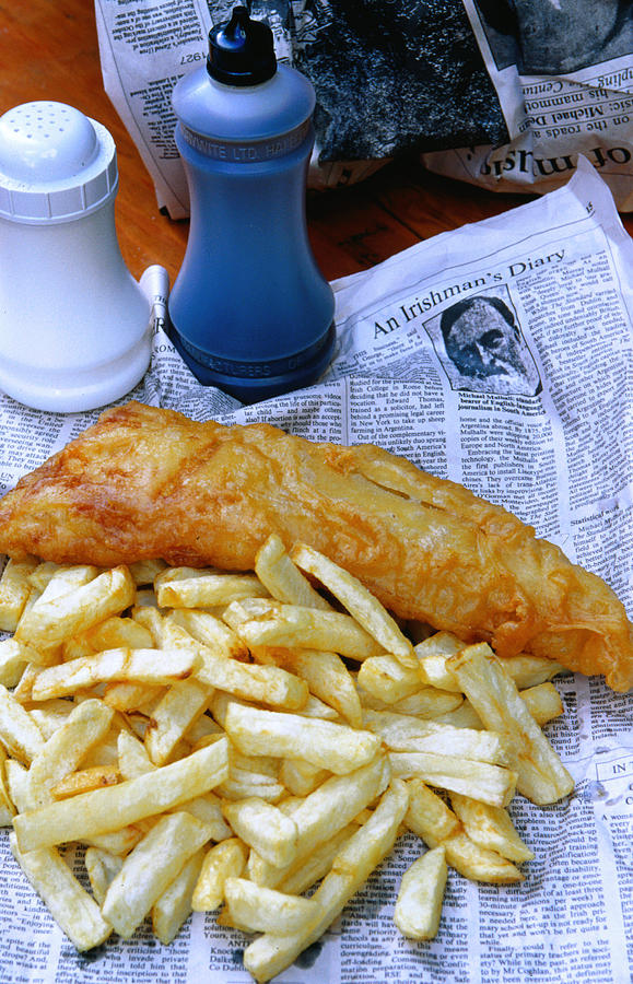 A gourmet delight of fish and chips and old newspapers - Galway, County Galway Photograph by Oliver Strewe A gourmet delight of fish and chips and old newspapers - Galway, County Galway Photograph by Oliver Strewe