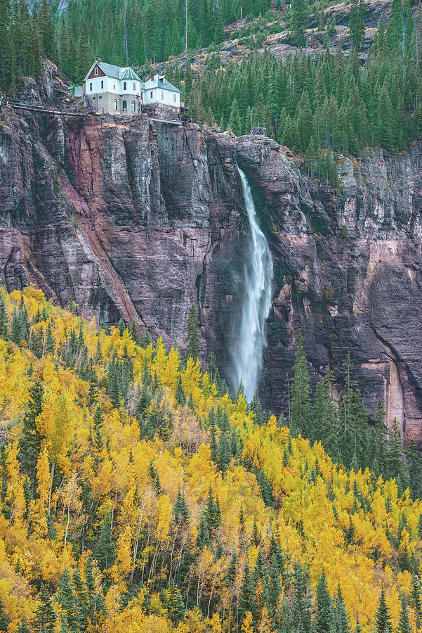A Grandiloquent Depiction Of The Tallest Waterfall In Our State, Bridal Veil Falls, Colorado Photograph by Bijan Pirnia