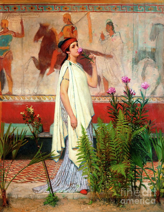 A Greek Beauty Painting by Lawrence Alma-Tadema