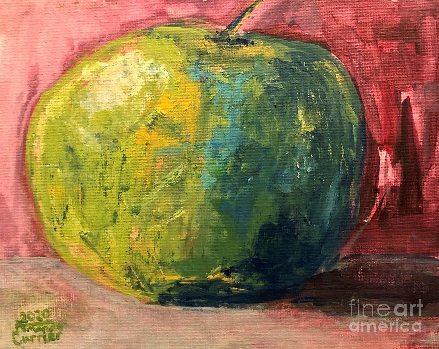 Still Life Painting - A Green Apple by Amanda Currier