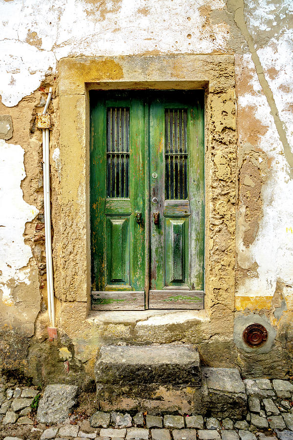 A Green Door in Obidos Photograph by W Chris Fooshee
