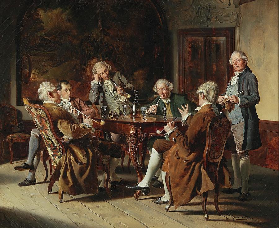 A group of gentlemen Painting by Johann Hamza | Fine Art America