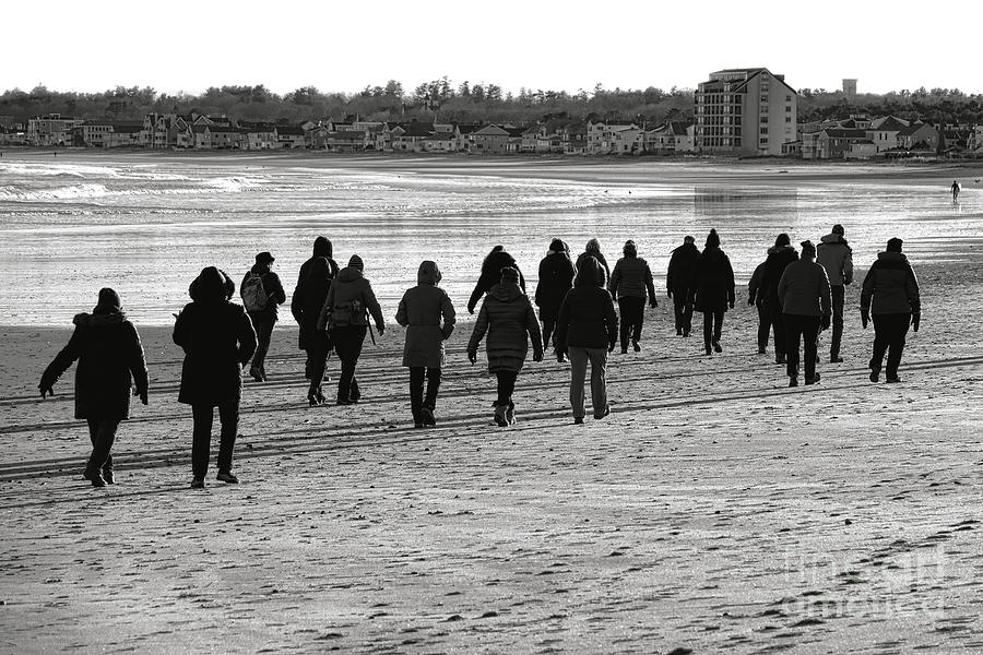 A Group Walk on the Beach Photograph by Olivier Le Queinec