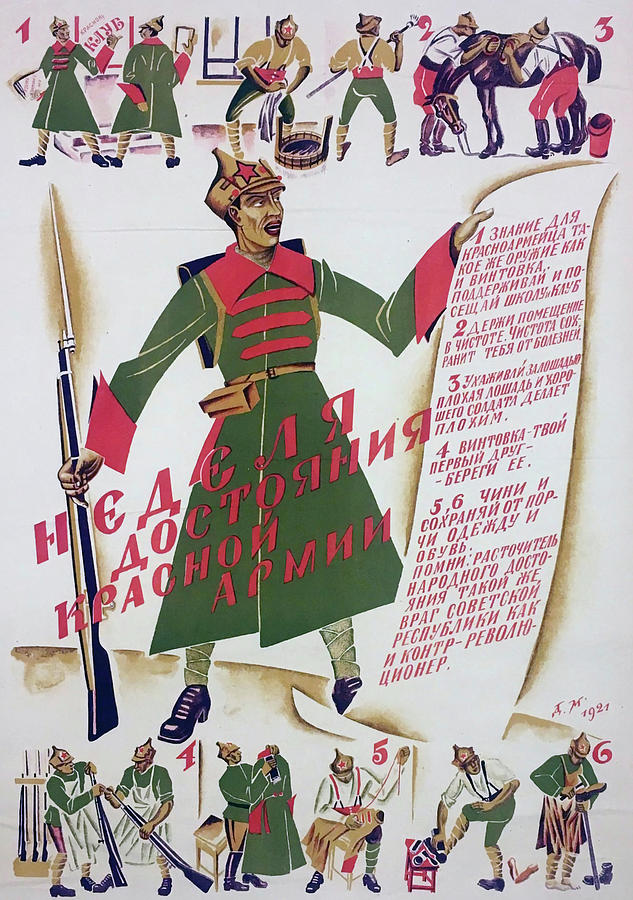 Vintage Mixed Media - A Guide for Red Army Recruits 1920s by Gallery of Vintage Designs