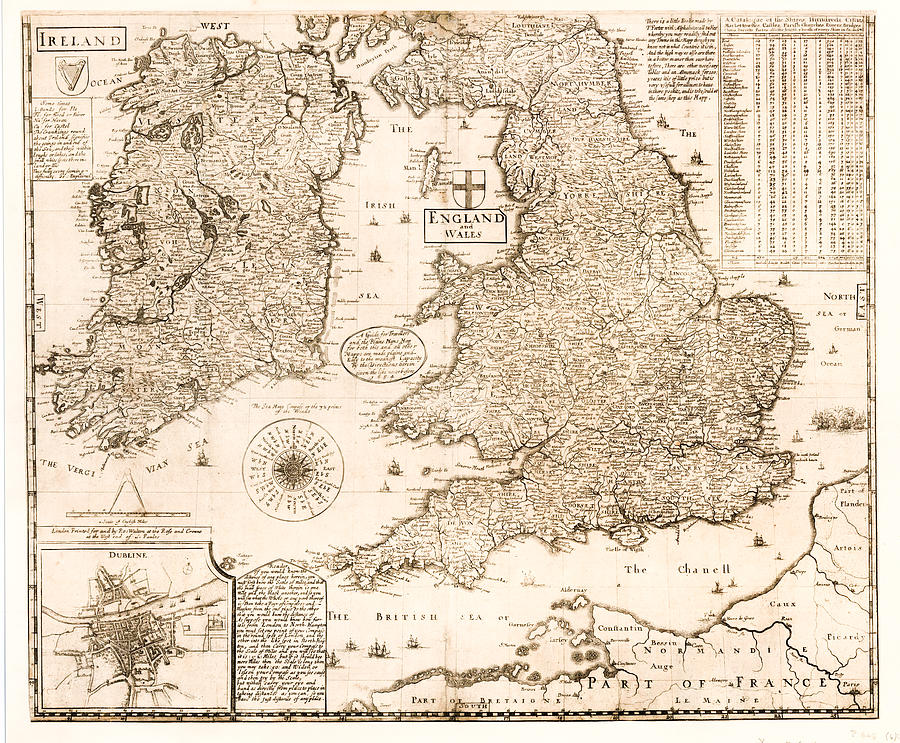 A Guide for Travellers and the Plaine Mans Map Drawing by Wenceslaus ...