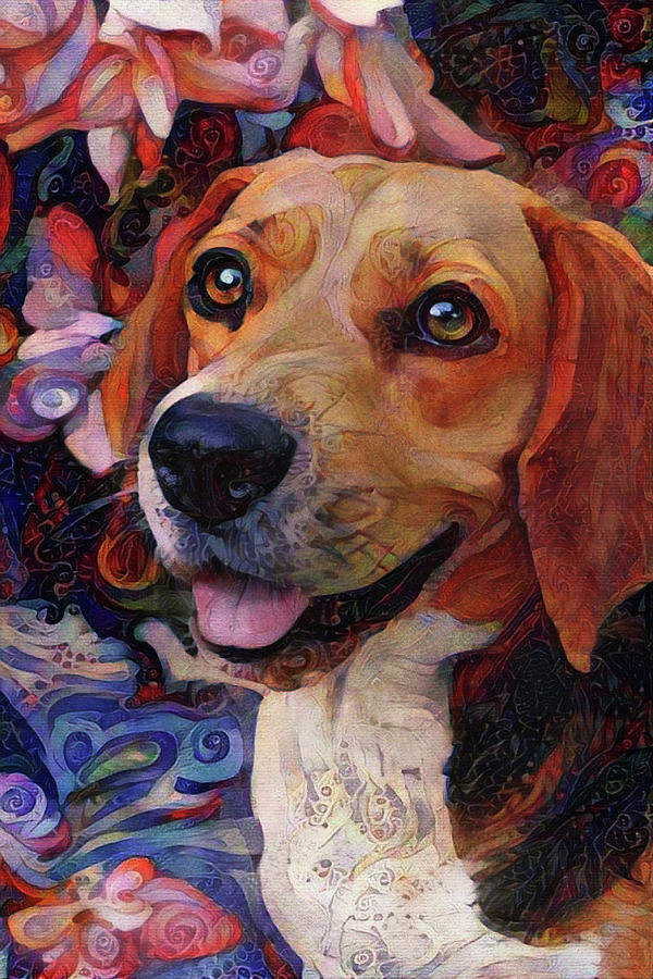 A Happy Beagle Digital Art by Peggy Collins