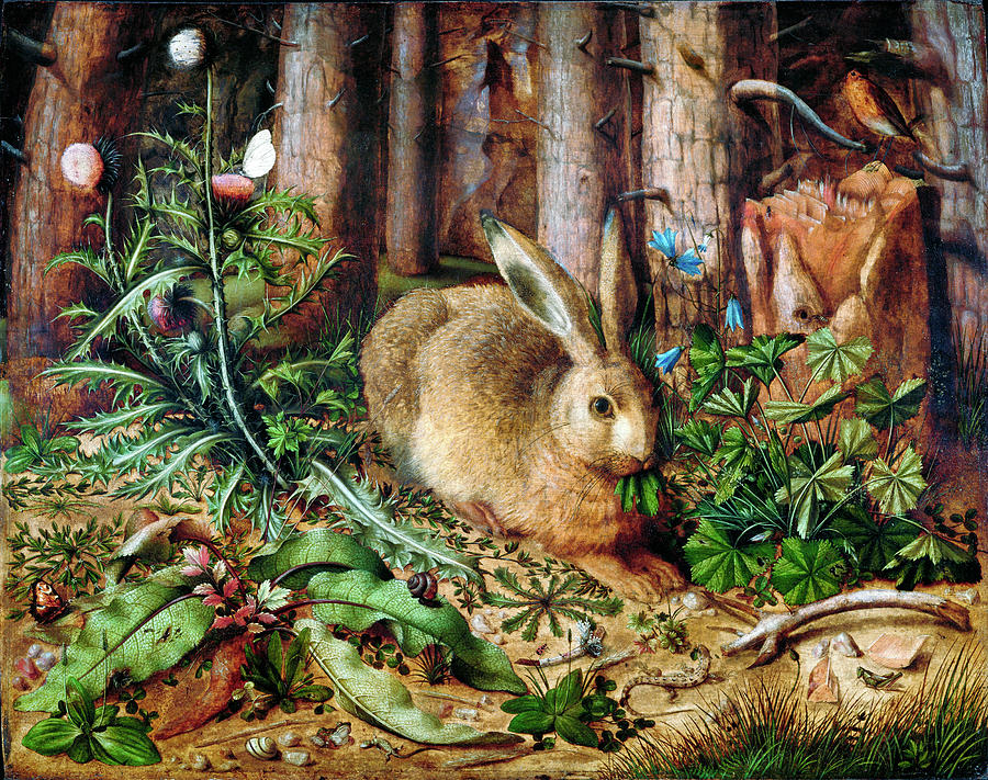 A Hare in the Forest by Hans Hoffmann Painting by Bob Pardue