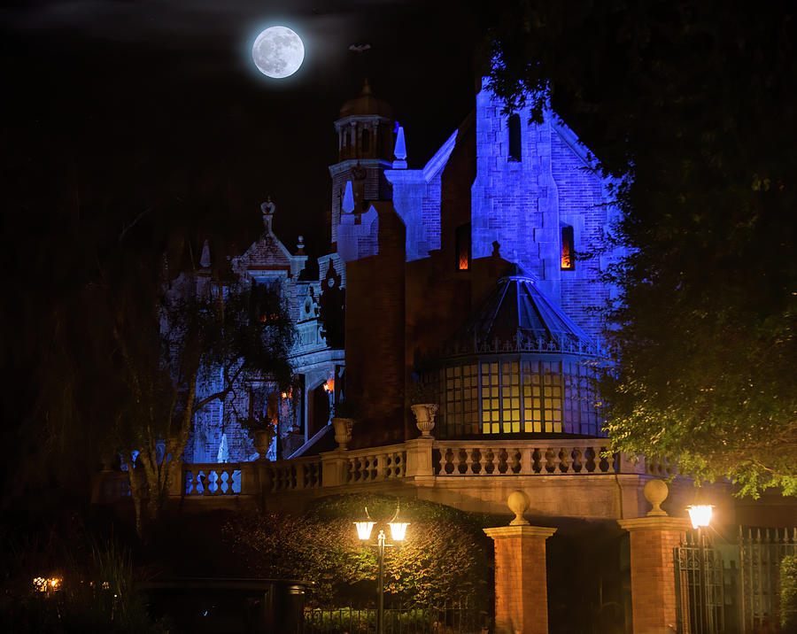 A Haunted Mansion Moon Photograph by Mark Andrew Thomas