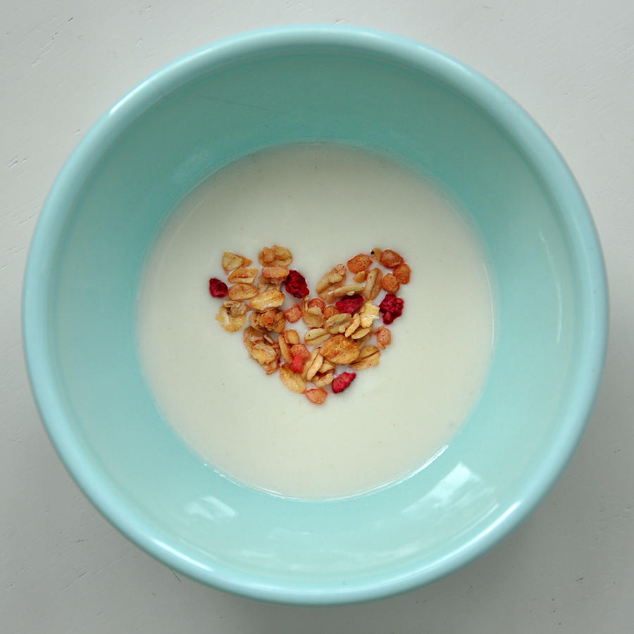 A heart in bowl of yoghurt Photograph by Shannon Miller