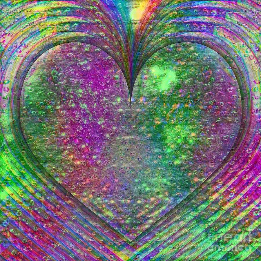 A Heart In Color Shines  Digital Art by Rachel Hannah