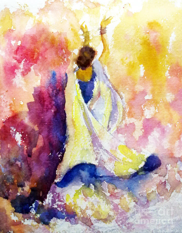 A heavenly dancer Painting by Asha Sudhaker Shenoy