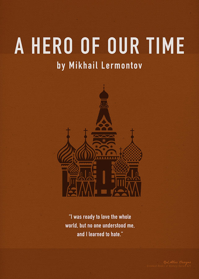 Book Mixed Media - A Hero of Our Time by Mikhail Lermontov Greatest Books Ever Art Print Series 421 by Design Turnpike
