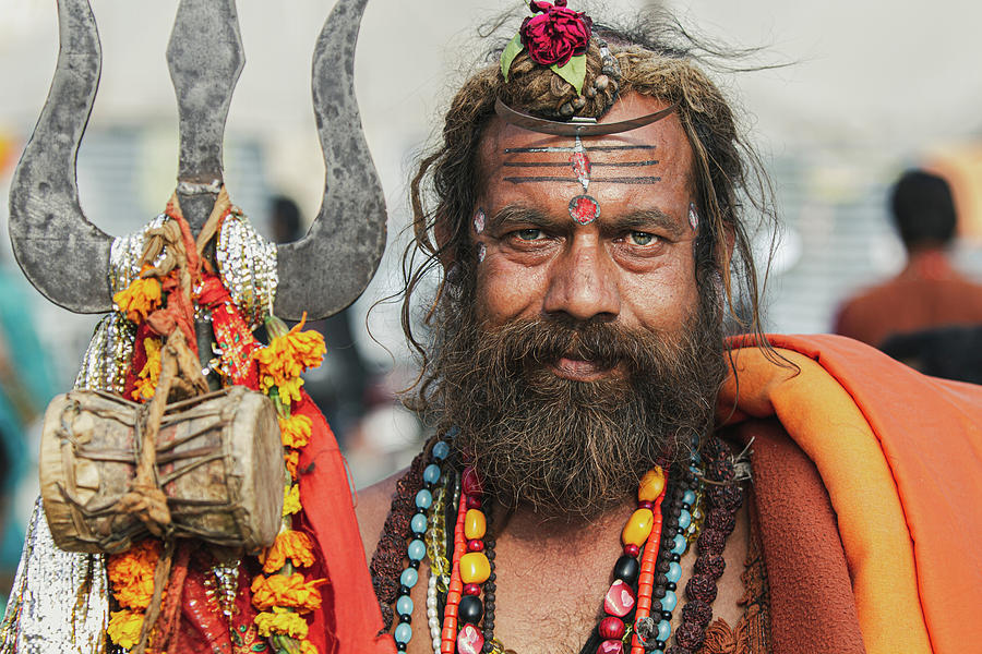 Portrait Photograph - A Hindu Sadhu in North India by Nila Newsom