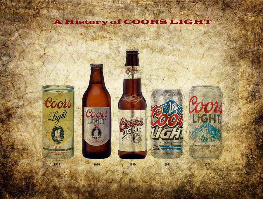 Beer Digital Art - A History of COORS Light by Dan Haraga