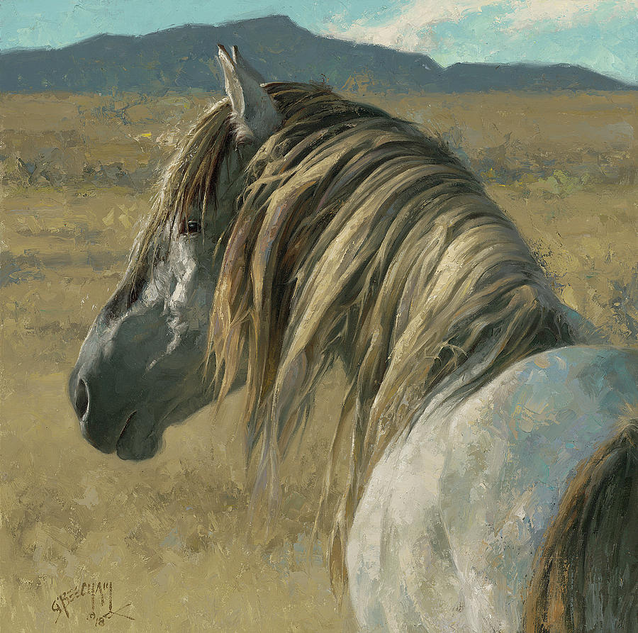 Majestic Horse Painting - A Horse Called Geronimo by Greg Beecham