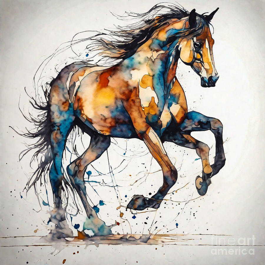 A Horse Echoes of the Infinite Cosmos Painting by Adrien Efren - Fine ...