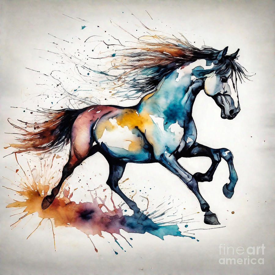 A Horse Echoes of the Infinite Universe Painting by Adrien Efren - Fine ...