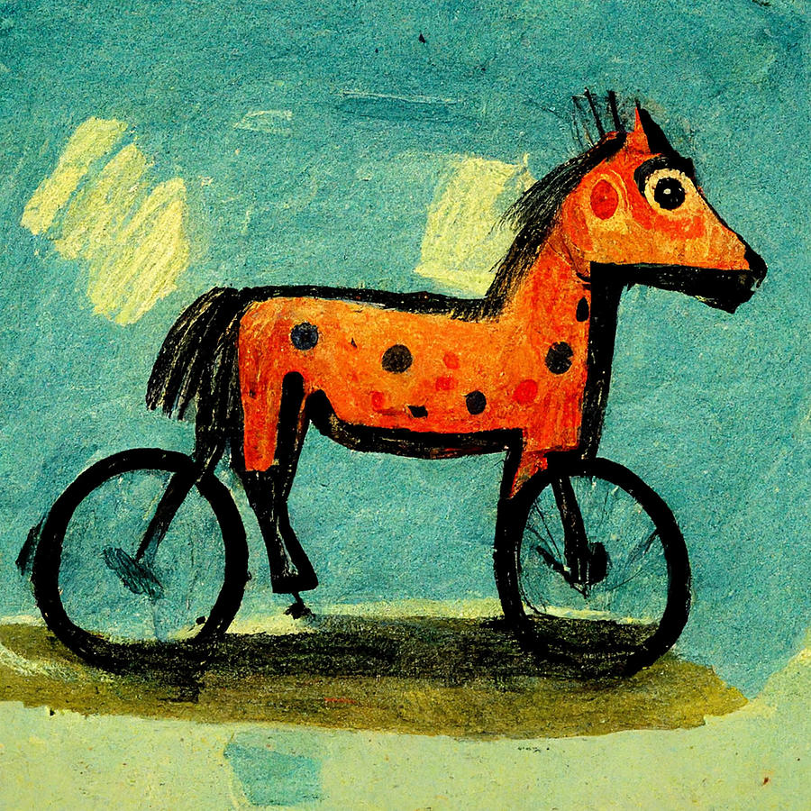 A  Horse  On  A  Bike  5c871cb1  664d  4118  Bfd5  F7ac2e22514a Painting