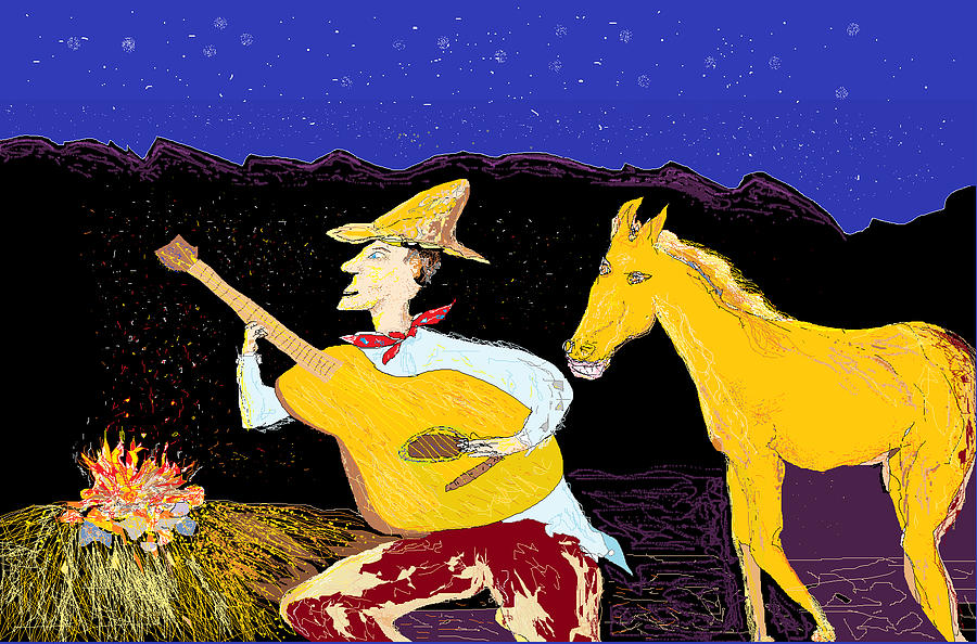 A horse sings Digital Art by Jim Taylor