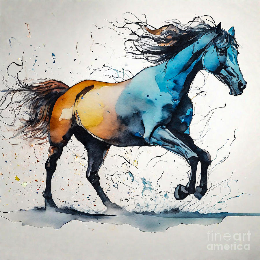 A Horse Waves of Change Painting by Adrien Efren - Fine Art America