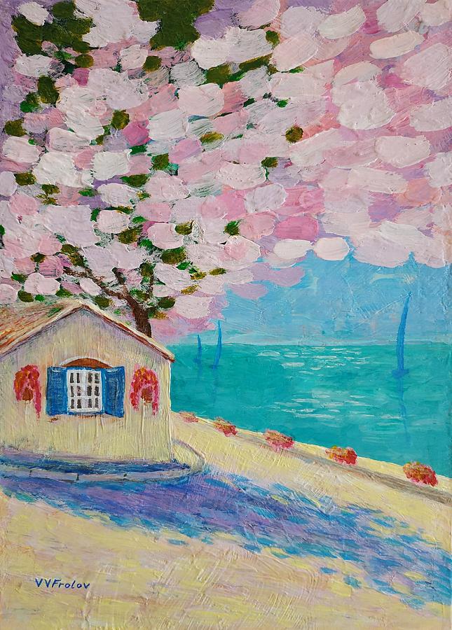 A house by the sea Painting by Vladimir Frolov