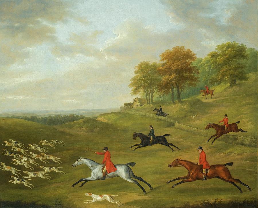 Animal Painting - A hunt in full cry by J N Sartorius