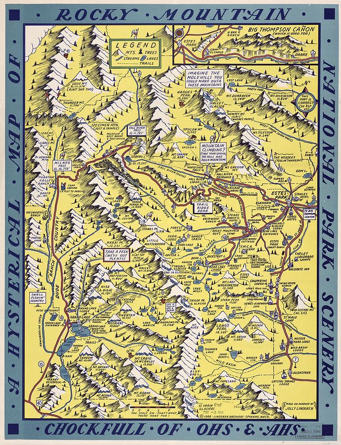 A hysterical map of Rocky Mountain National Park scenery - chockfull of ...