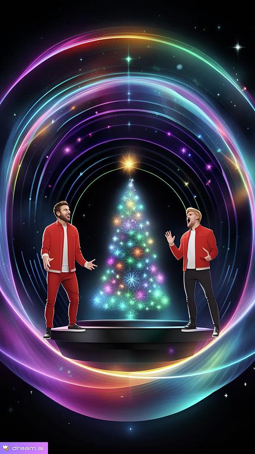 A I A Neon Pentatonix Christmas Duo Digital Art by Denise F Fulmer