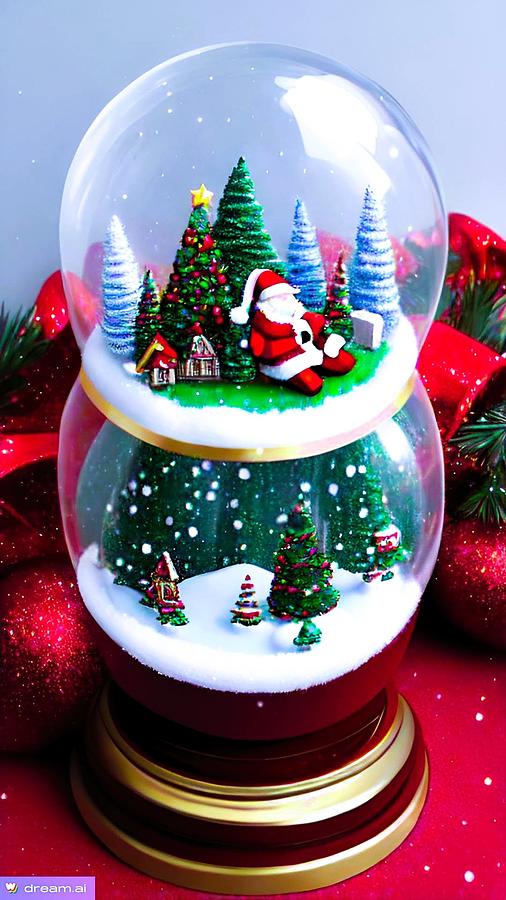 A I The Best Santas Snow Globe One Digital Art by Denise F Fulmer