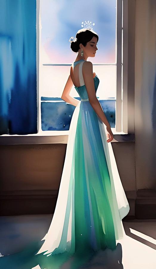 A I Woman in Evening Gown 2 Digital Art by Denise F Fulmer
