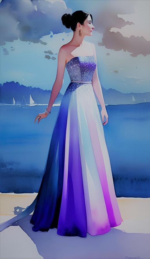 A I Woman in Evening Gown 3 Digital Art by Denise F Fulmer