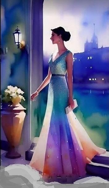 A I Woman in Evening Gown 6 Digital Art by Denise F Fulmer