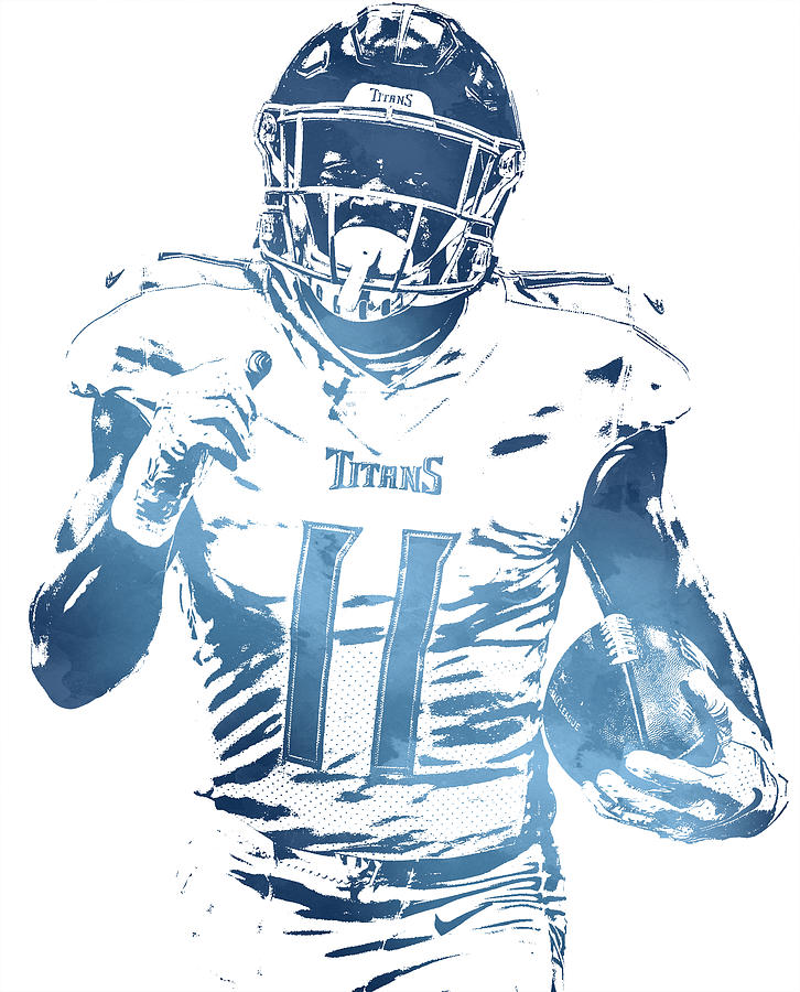 A J Brown Tennessee Titans Watercolor Strokes Pixel Art 30 Mixed Media by  Joe Hamilton - Fine Art America