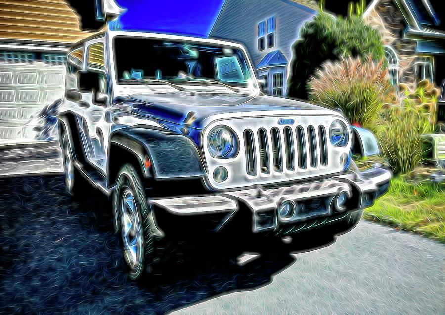 A Jeep in My Driveway Brilliant Photograph by Bill Swartwout
