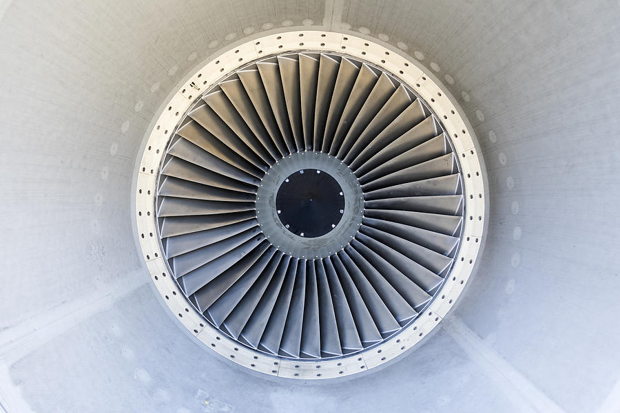 A jet engine turbine. Photograph by John White Photos