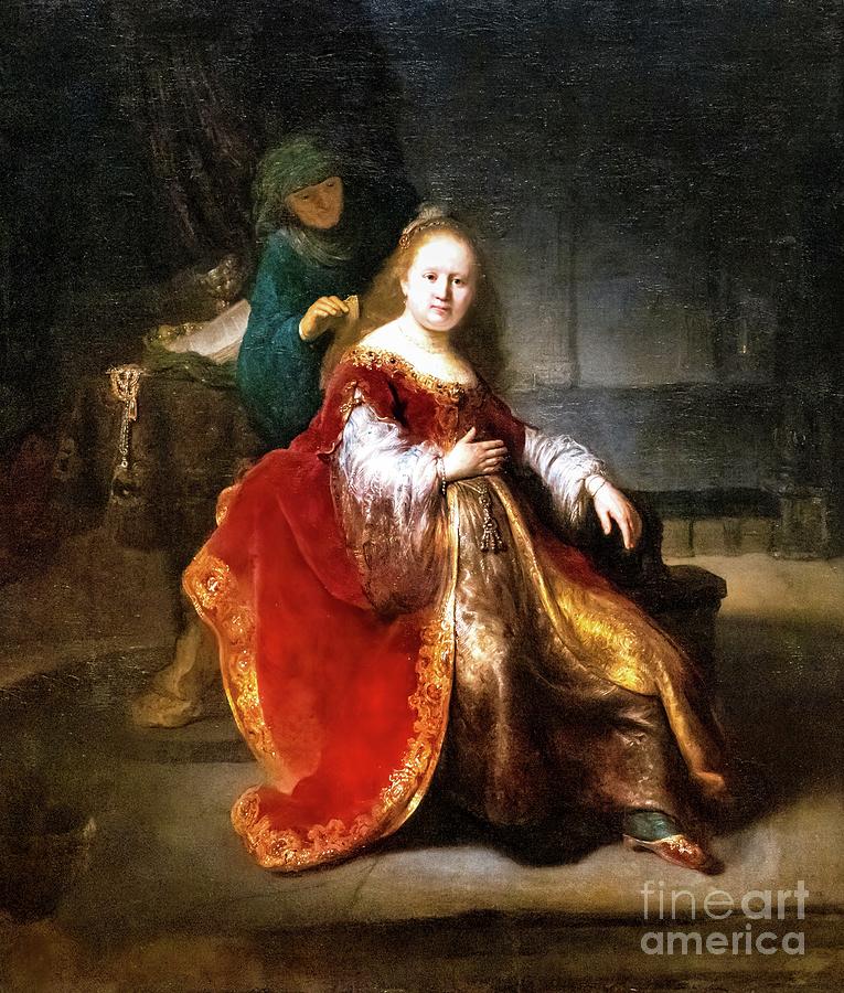 A Jewish Heroine from the Hebrew Bible by Rembrandt Van Rijn 163 Painting by Rembrandt van Rijn