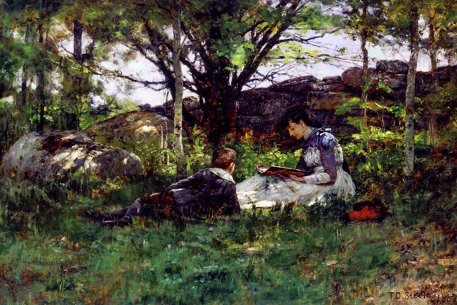 Figurative Painting - A June Idyl by Theodore Clement Steele