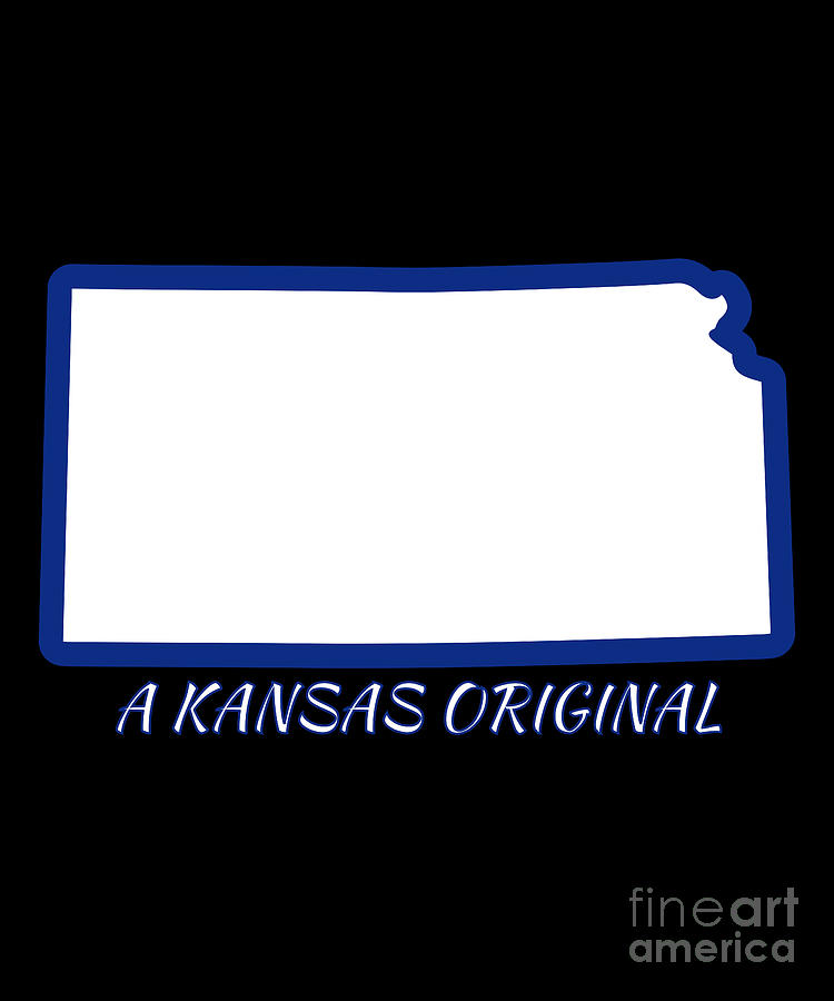 A Kansas Original With Outline Of Kansas Digital Art By Chomper Designs   A Kansas Original With Outline Of Kansas Chomper Designs 