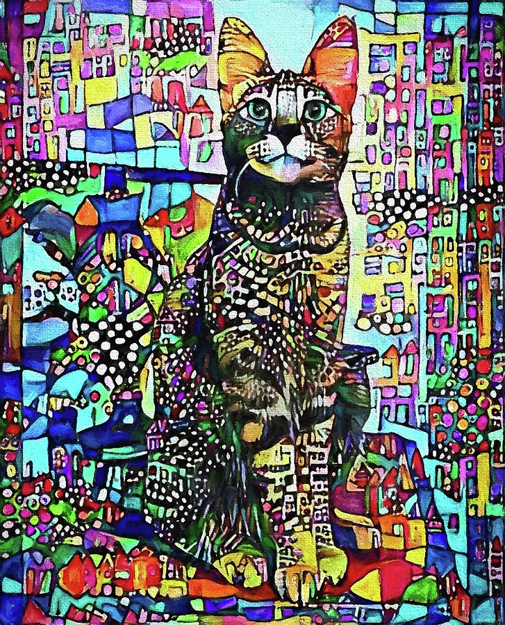 A Kitty in the City Digital Art by Peggy Collins