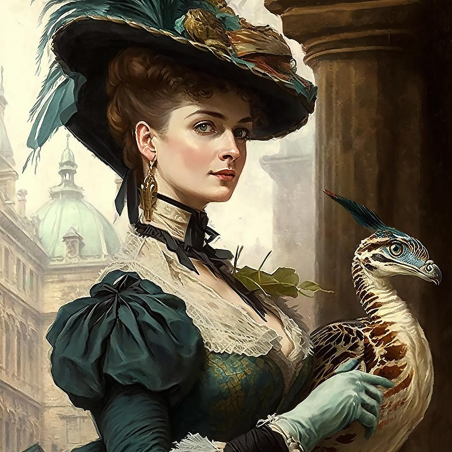 A Lady and Her Raptor Digital Art by Jennifer Hotai