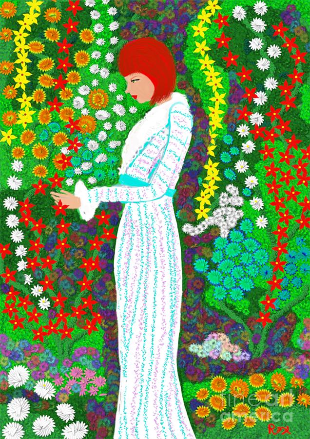 A lady in the garden  Digital Art by Elaine Hayward