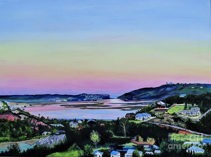 A Lagoon in Knysna, South Africa Painting by Lisa Rose Musselwhite