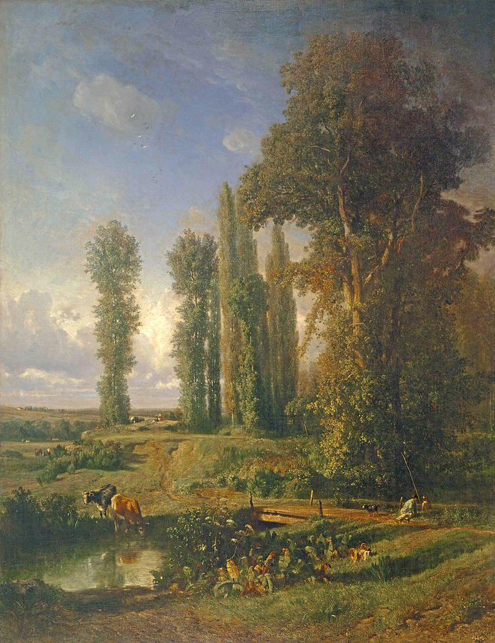 A Last Summer Day, Normandy Painting by Constant Troyon