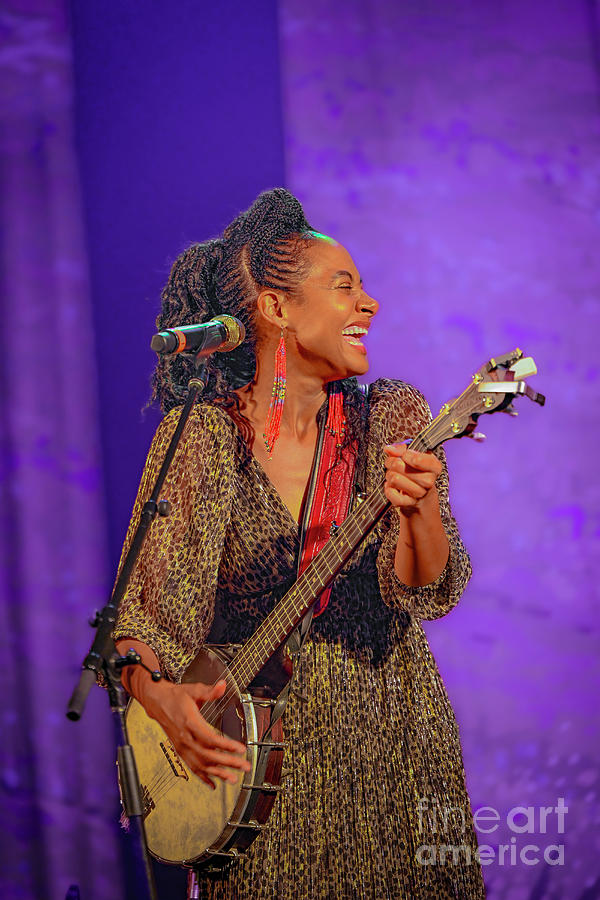 A laughing Allison Russell in concert Photograph by Michael Wheatley