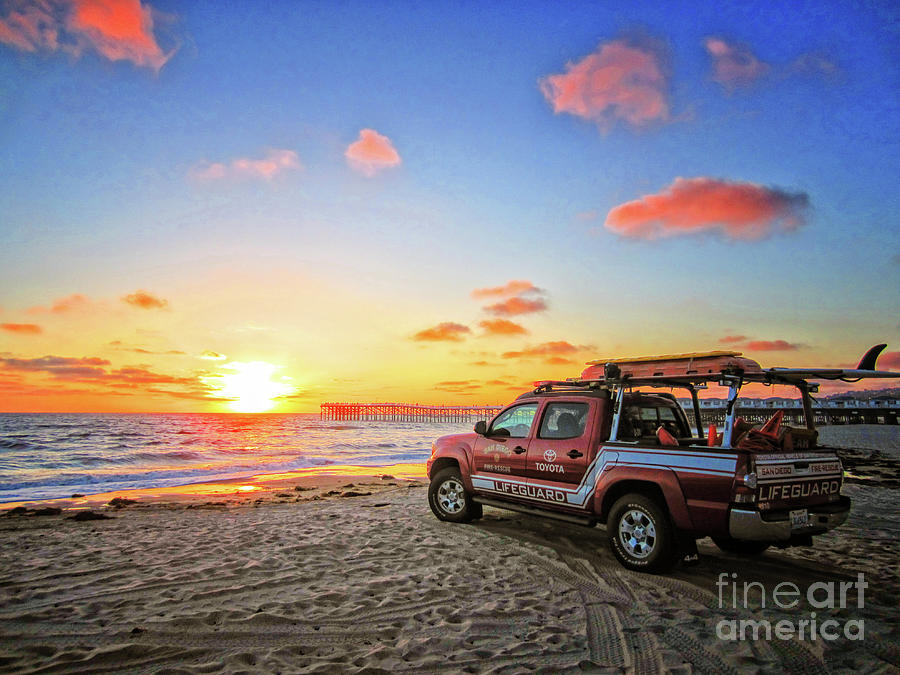 A Lifeguards Sunset Photograph by Becqi Sherman