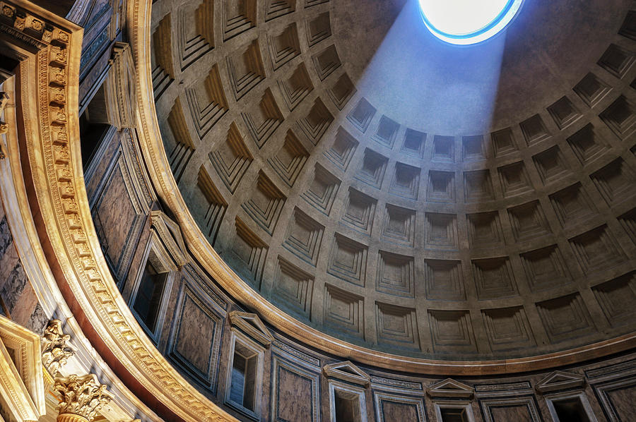 A Light In The Pantheon Photograph by Joseph S Giacalone