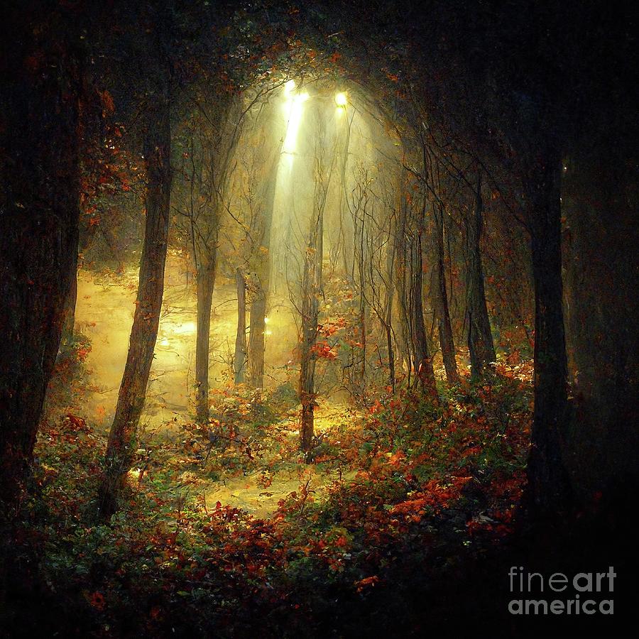 The Light in the Woods 2 Mixed Media by John DeGaetano