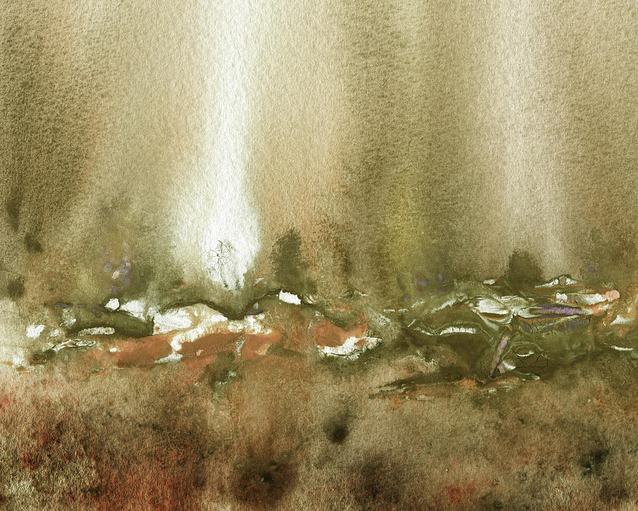 A Light Through The Fog Abstract Watercolor Art Painting by Irina Sztukowski